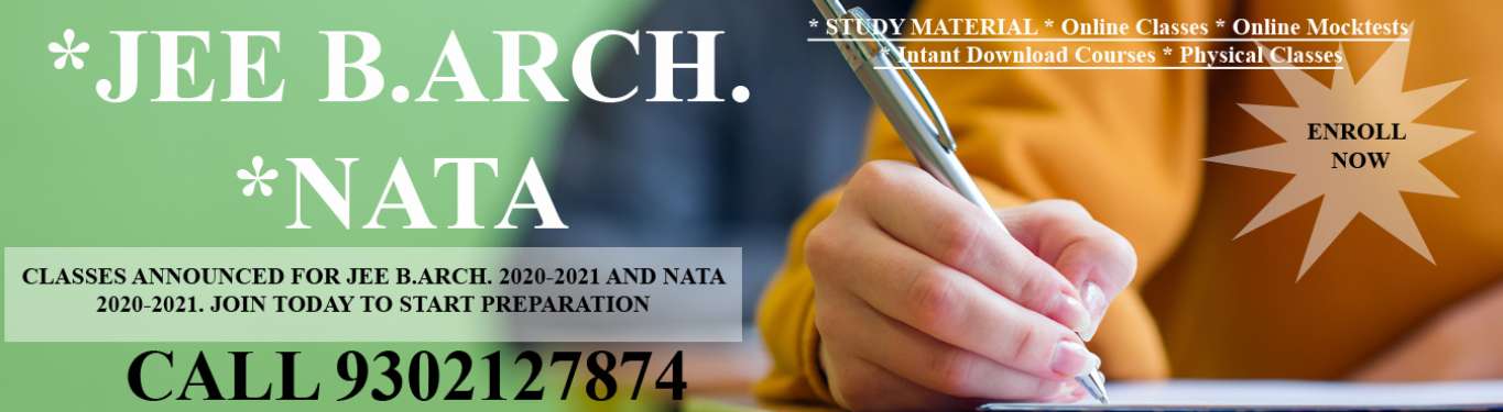 Coaching for NATA,CEPT,JEE B.Arch.,nid,UCEED and NIFT Exam